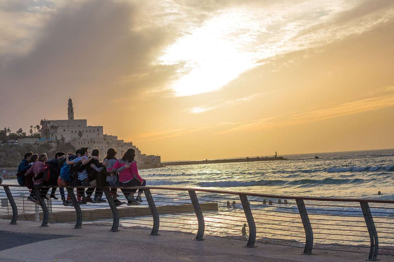 Israel - Tel Aviv - seaside promenade - sunset