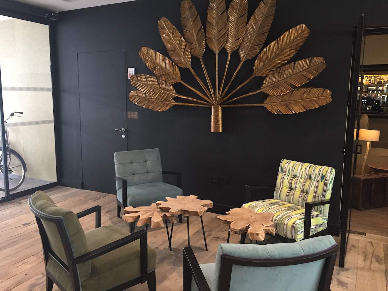 Lobby with Traveller's Tree, Hotel Arbre Voyageur, Lille